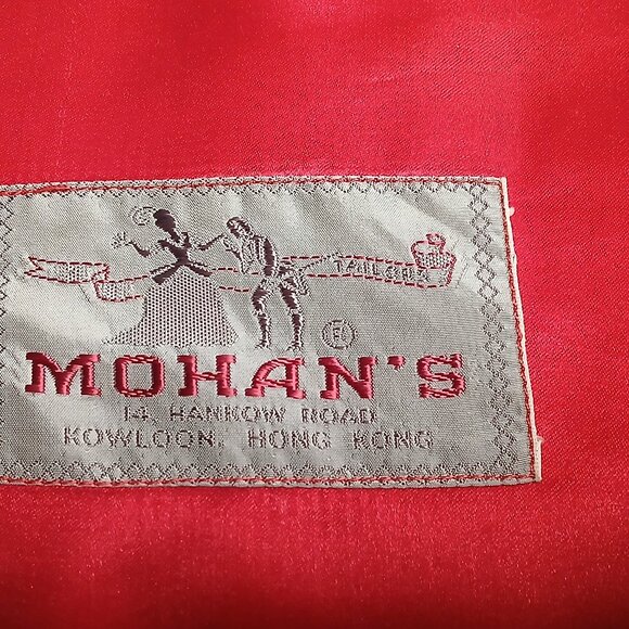 Vintage Mohan’s Hong Kong Fuchsia Silk Tunic Dress Gold Brocade Belt - Picture 3 of 6